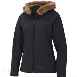 MARMOT Women’s Furlong Softshell Jacket Black Fleece Lined Waterproof Size S